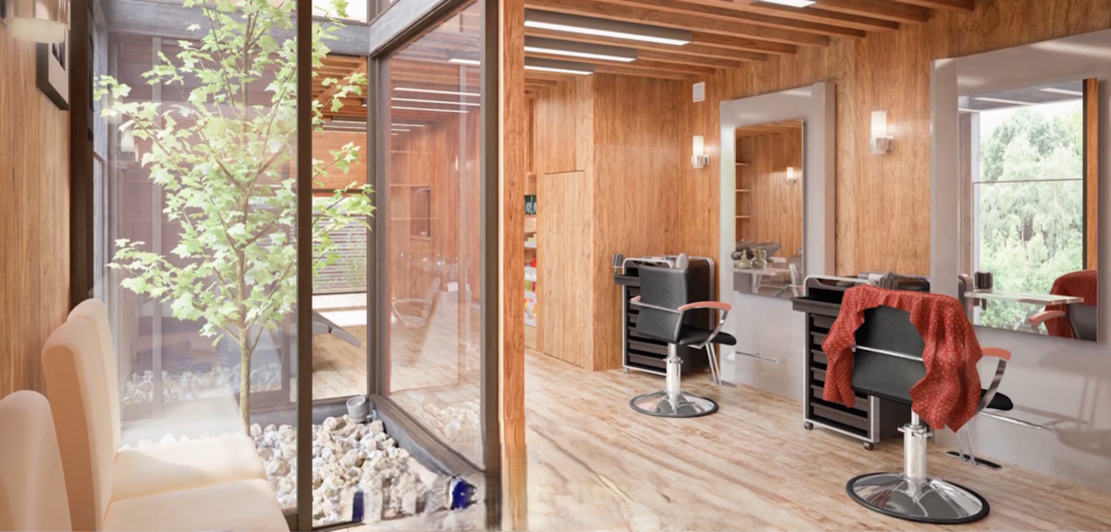 スタイリングチェアと鏡